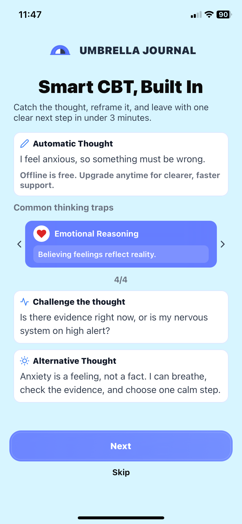 Smart CBT app screenshot